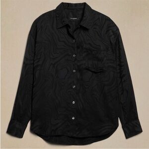 NWT Black Jaquard Banana Republic blouse size S